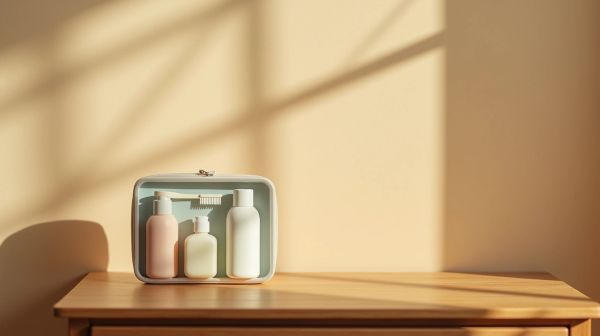 Votre essentials de toilette en voyage avec une trousse adaptée